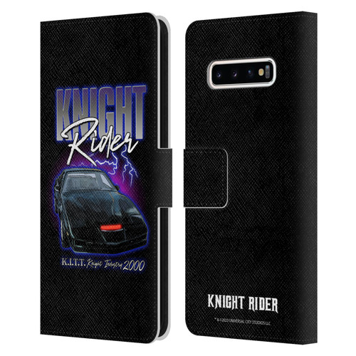 Knight Rider Graphics Kitt 2000 Leather Book Wallet Case Cover For Samsung Galaxy S10+ / S10 Plus