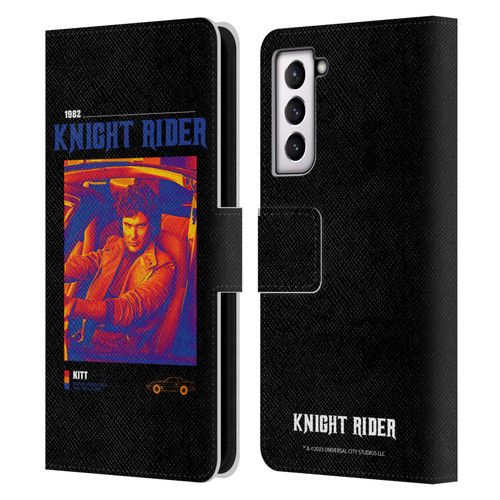 Knight Rider Graphics Michael Knight Driving Leather Book Wallet Case Cover For Samsung Galaxy S21 5G