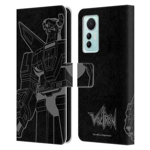 Voltron Graphics Oversized Black Robot Leather Book Wallet Case Cover For Xiaomi 12 Lite