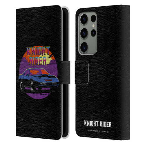 Knight Rider Graphics Kitt Vintage Leather Book Wallet Case Cover For Samsung Galaxy S23 Ultra 5G
