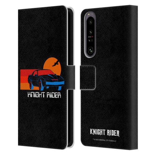 Knight Rider Graphics Kitt Sunset Leather Book Wallet Case Cover For Sony Xperia 1 IV