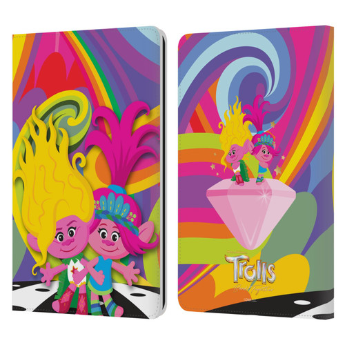 Trolls 3: Band Together Art Poppy And Viva Leather Book Wallet Case Cover For Amazon Kindle Paperwhite 1 / 2 / 3