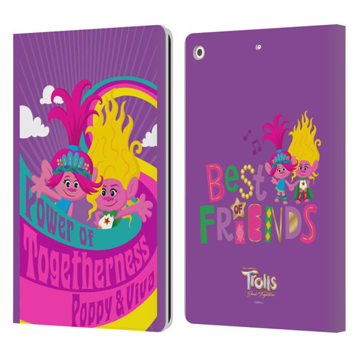 Trolls 3: Band Together Art Power Of Togetherness Leather Book Wallet Case Cover For Apple iPad 10.2 2019/2020/2021