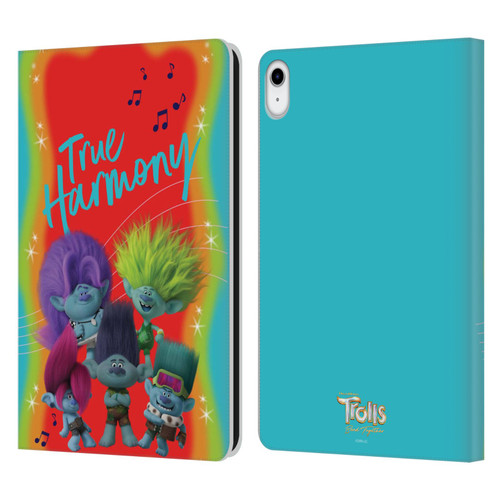 Trolls 3: Band Together Art True Harmony Leather Book Wallet Case Cover For Apple iPad 10.9 (2022)