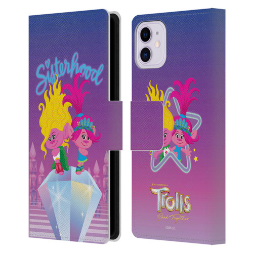 Trolls 3: Band Together Art Sisterhood Leather Book Wallet Case Cover For Apple iPhone 11