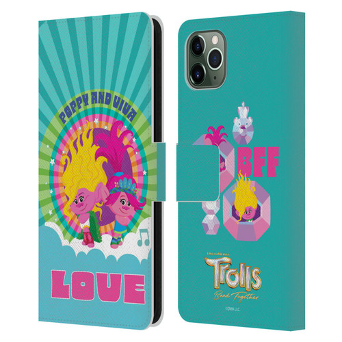 Trolls 3: Band Together Art Love Leather Book Wallet Case Cover For Apple iPhone 11 Pro Max