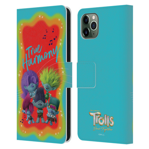 Trolls 3: Band Together Art True Harmony Leather Book Wallet Case Cover For Apple iPhone 11 Pro Max