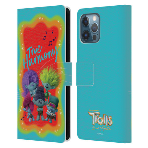 Trolls 3: Band Together Art True Harmony Leather Book Wallet Case Cover For Apple iPhone 12 Pro Max