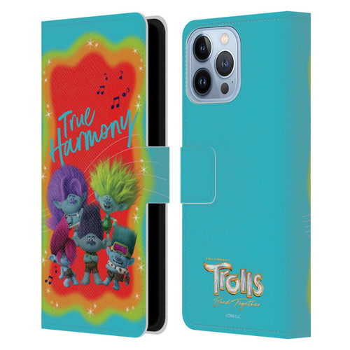 Trolls 3: Band Together Art True Harmony Leather Book Wallet Case Cover For Apple iPhone 13 Pro Max