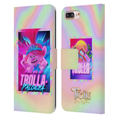 Trolls 3: Band Together Art Trolla-Palooza Leather Book Wallet Case Cover For Apple iPhone 7 Plus / iPhone 8 Plus