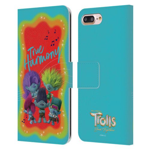 Trolls 3: Band Together Art True Harmony Leather Book Wallet Case Cover For Apple iPhone 7 Plus / iPhone 8 Plus