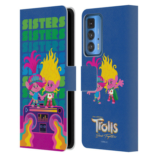 Trolls 3: Band Together Art Sisters Leather Book Wallet Case Cover For Motorola Edge 20 Pro