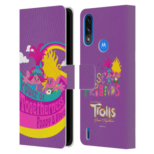Trolls 3: Band Together Art Power Of Togetherness Leather Book Wallet Case Cover For Motorola Moto E7 Power / Moto E7i Power