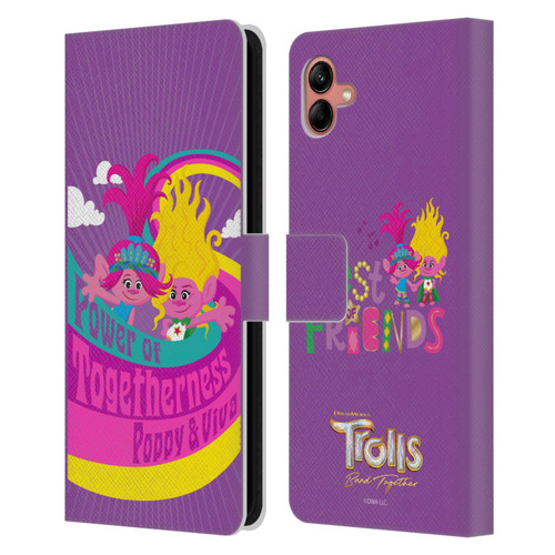 Trolls 3: Band Together Art Power Of Togetherness Leather Book Wallet Case Cover For Samsung Galaxy A04 (2022)