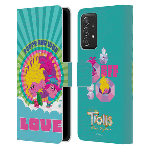 Trolls 3: Band Together Art Love Leather Book Wallet Case Cover For Samsung Galaxy A52 / A52s / 5G (2021)