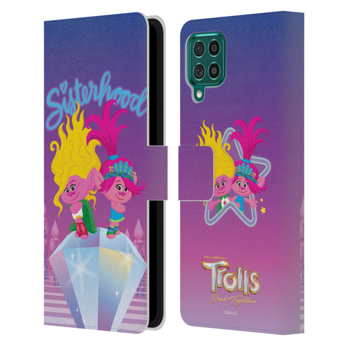 Trolls 3: Band Together Art Sisterhood Leather Book Wallet Case Cover For Samsung Galaxy F62 (2021)
