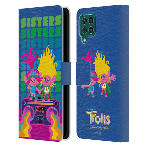 Trolls 3: Band Together Art Sisters Leather Book Wallet Case Cover For Samsung Galaxy F62 (2021)