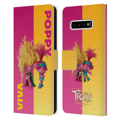 Trolls 3: Band Together Art Half Leather Book Wallet Case Cover For Samsung Galaxy S10+ / S10 Plus