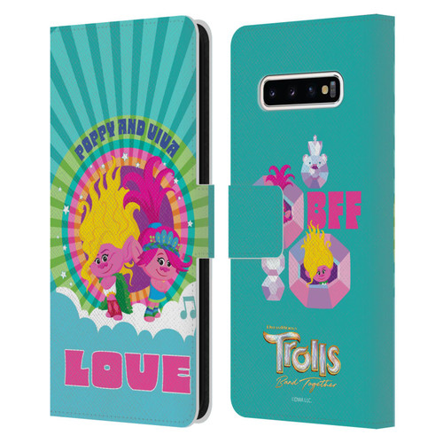 Trolls 3: Band Together Art Love Leather Book Wallet Case Cover For Samsung Galaxy S10+ / S10 Plus