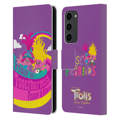 Trolls 3: Band Together Art Power Of Togetherness Leather Book Wallet Case Cover For Samsung Galaxy S23+ 5G