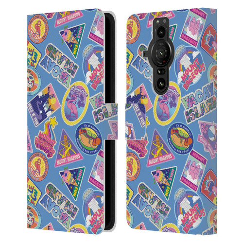 Trolls 3: Band Together Art Pattern Blue Leather Book Wallet Case Cover For Sony Xperia Pro-I