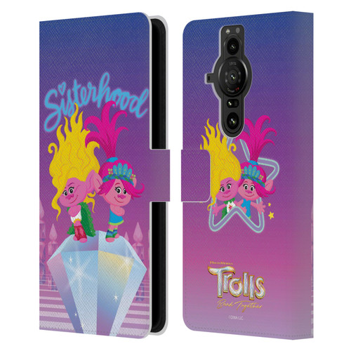 Trolls 3: Band Together Art Sisterhood Leather Book Wallet Case Cover For Sony Xperia Pro-I
