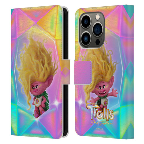 Trolls 3: Band Together Graphics Viva Leather Book Wallet Case Cover For Apple iPhone 14 Pro