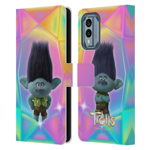 Trolls 3: Band Together Graphics Branch Leather Book Wallet Case Cover For Nokia X30