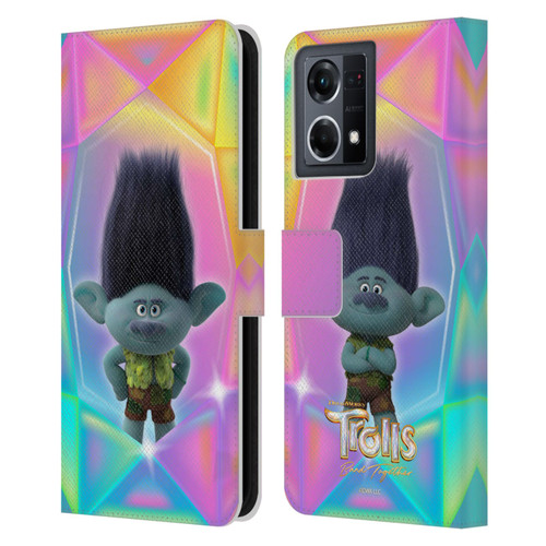 Trolls 3: Band Together Graphics Branch Leather Book Wallet Case Cover For OPPO Reno8 4G