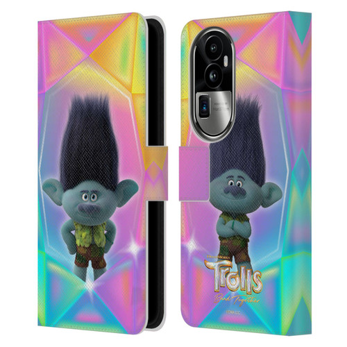 Trolls 3: Band Together Graphics Branch Leather Book Wallet Case Cover For OPPO Reno10 Pro+