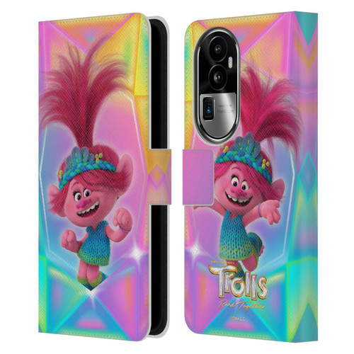 Trolls 3: Band Together Graphics Poppy Leather Book Wallet Case Cover For OPPO Reno10 Pro+