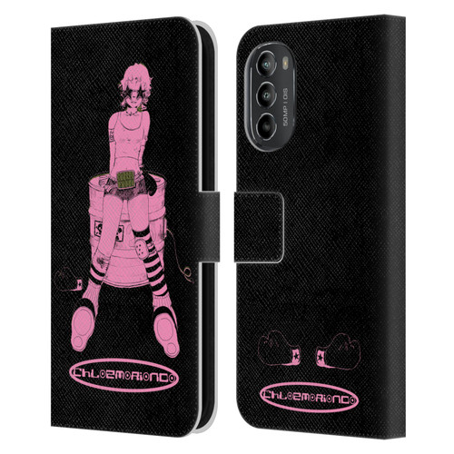 Chloe Moriondo Graphics Pink Leather Book Wallet Case Cover For Motorola Moto G82 5G