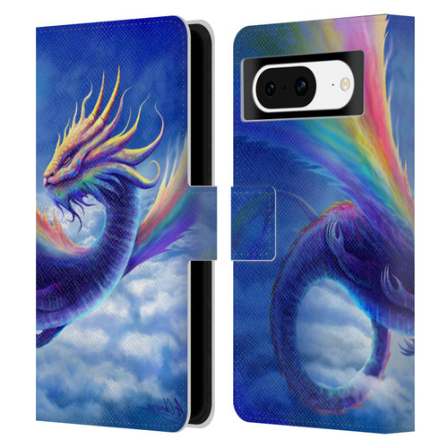 Anthony Christou Art Rainbow Dragon Leather Book Wallet Case Cover For Google Pixel 8