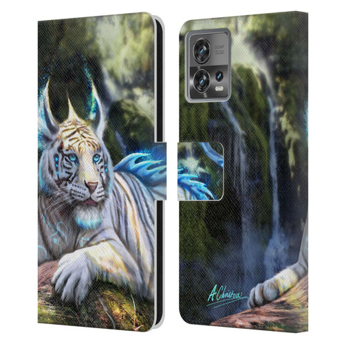 Anthony Christou Art Water Tiger Leather Book Wallet Case Cover For Motorola Moto Edge 30 Fusion