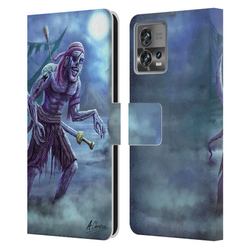 Anthony Christou Art Zombie Pirate Leather Book Wallet Case Cover For Motorola Moto Edge 30 Fusion