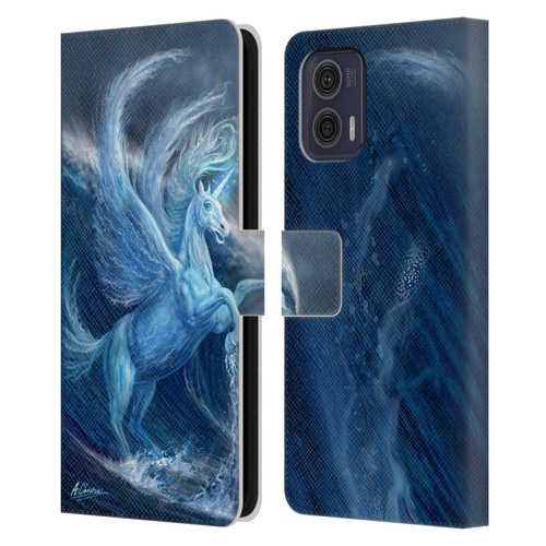 Anthony Christou Art Water Pegasus Leather Book Wallet Case Cover For Motorola Moto G73 5G