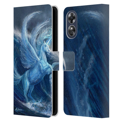 Anthony Christou Art Water Pegasus Leather Book Wallet Case Cover For OPPO A17