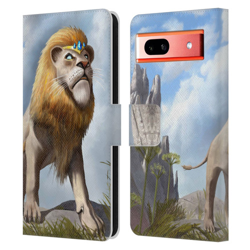 Anthony Christou Fantasy Art King Of Lions Leather Book Wallet Case Cover For Google Pixel 7a