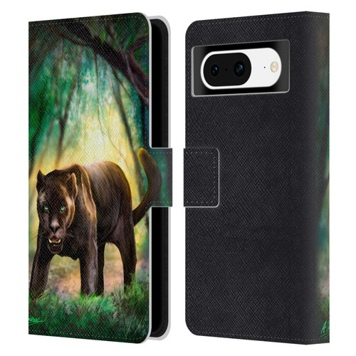 Anthony Christou Fantasy Art Black Panther Leather Book Wallet Case Cover For Google Pixel 8