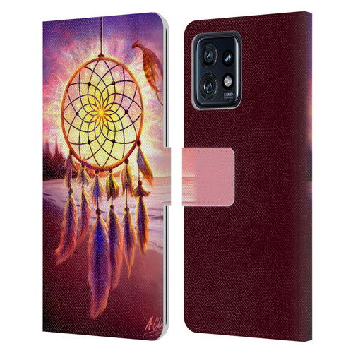 Anthony Christou Fantasy Art Beach Dragon Dream Catcher Leather Book Wallet Case Cover For Motorola Moto Edge 40 Pro