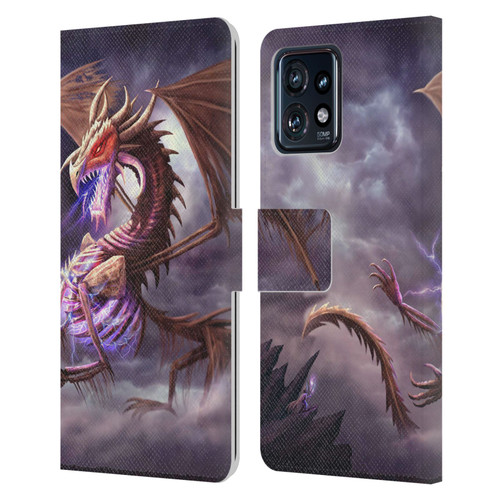 Anthony Christou Fantasy Art Bone Dragon Leather Book Wallet Case Cover For Motorola Moto Edge 40 Pro