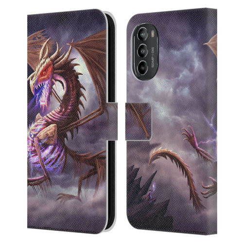 Anthony Christou Fantasy Art Bone Dragon Leather Book Wallet Case Cover For Motorola Moto G82 5G