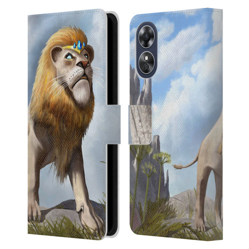 Anthony Christou Fantasy Art King Of Lions Leather Book Wallet Case Cover For OPPO A17
