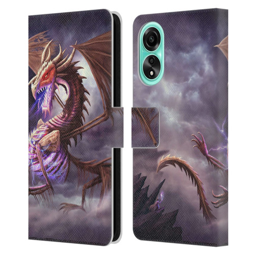 Anthony Christou Fantasy Art Bone Dragon Leather Book Wallet Case Cover For OPPO A78 4G
