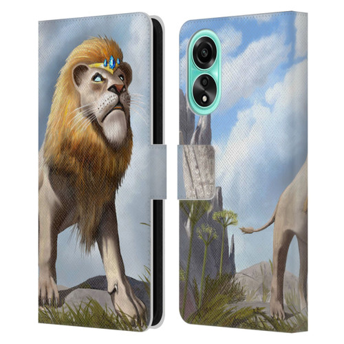 Anthony Christou Fantasy Art King Of Lions Leather Book Wallet Case Cover For OPPO A78 4G