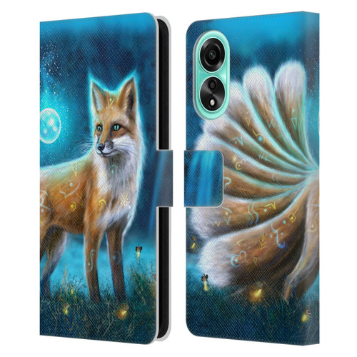 Anthony Christou Fantasy Art Magic Fox In Moonlight Leather Book Wallet Case Cover For OPPO A78 4G