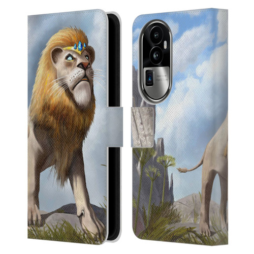 Anthony Christou Fantasy Art King Of Lions Leather Book Wallet Case Cover For OPPO Reno10 Pro+