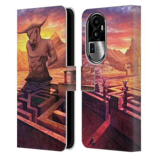 Anthony Christou Fantasy Art Minotaur In Labyrinth Leather Book Wallet Case Cover For OPPO Reno10 Pro+