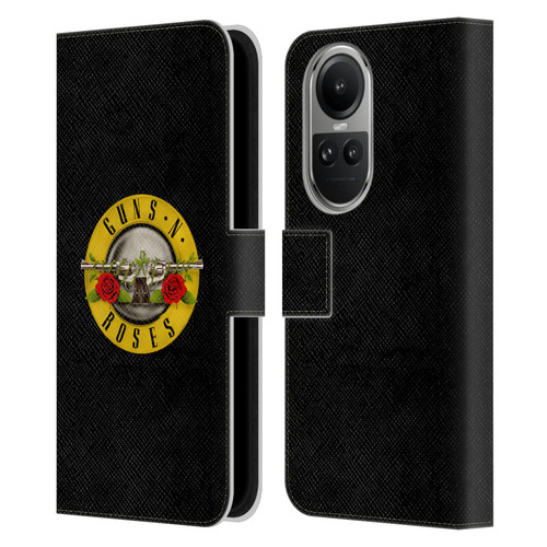 Guns N' Roses Key Art Bullet Logo Leather Book Wallet Case Cover For OPPO Reno10 5G / Reno10 Pro 5G