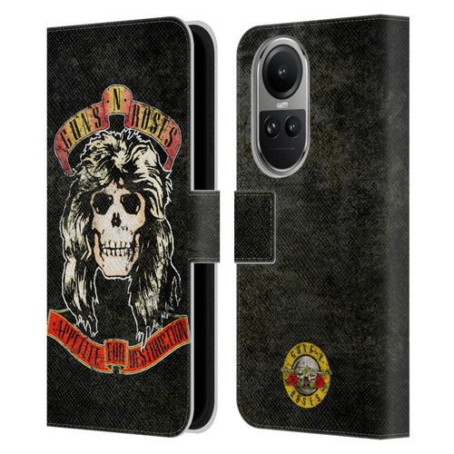 Guns N' Roses Vintage Adler Leather Book Wallet Case Cover For OPPO Reno10 5G / Reno10 Pro 5G